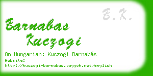 barnabas kuczogi business card
