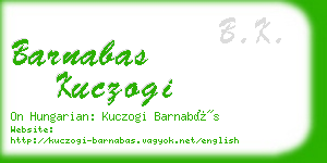 barnabas kuczogi business card